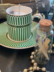Chic Espresso Candle with Saucer
