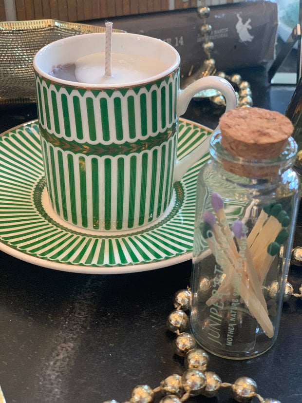 Chic Espresso Candle with Saucer