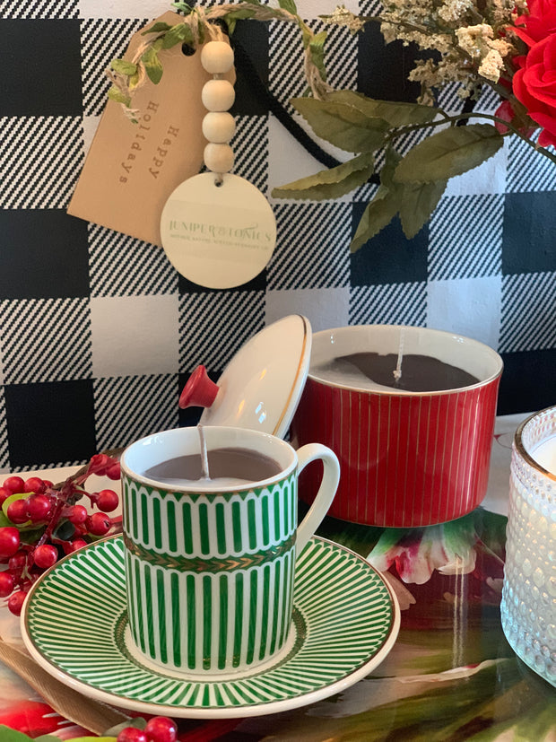 Chic Espresso Candle with Saucer