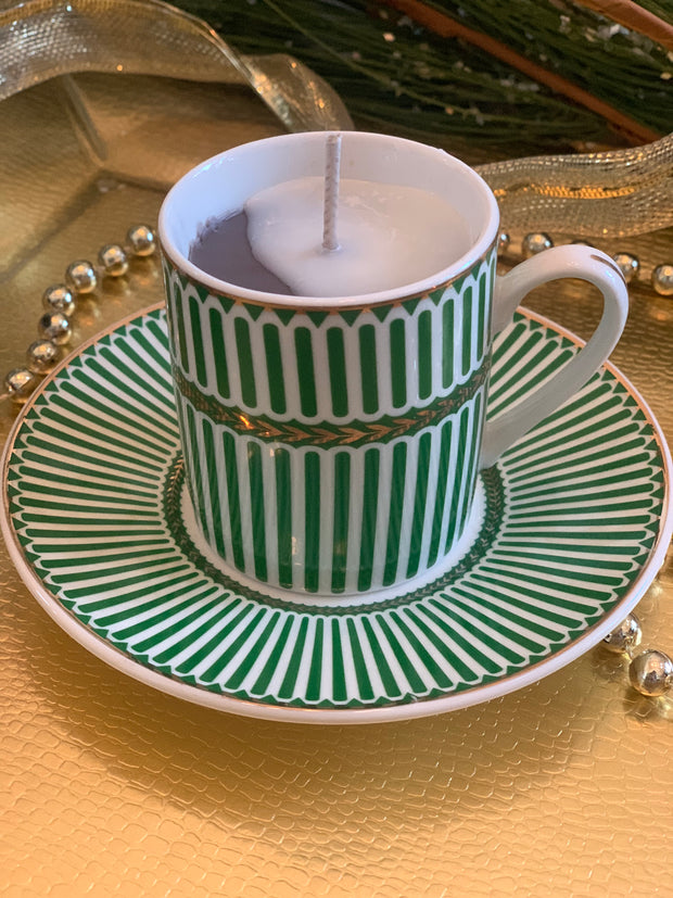 Chic Espresso Candle with Saucer