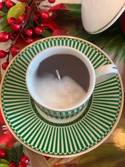 Chic Espresso Candle with Saucer