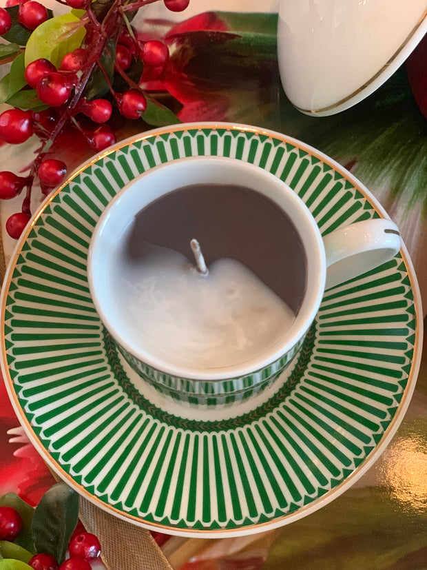 Chic Espresso Candle with Saucer