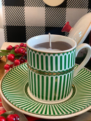 Chic Espresso Candle with Saucer