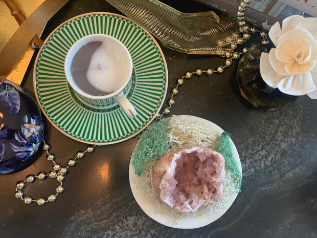 Chic Espresso Candle with Saucer