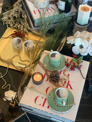 Chic Espresso Candle with Saucer