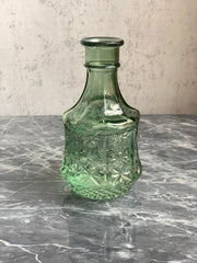 Embossed Green Glass Vase