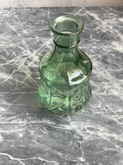 Embossed Green Glass Vase