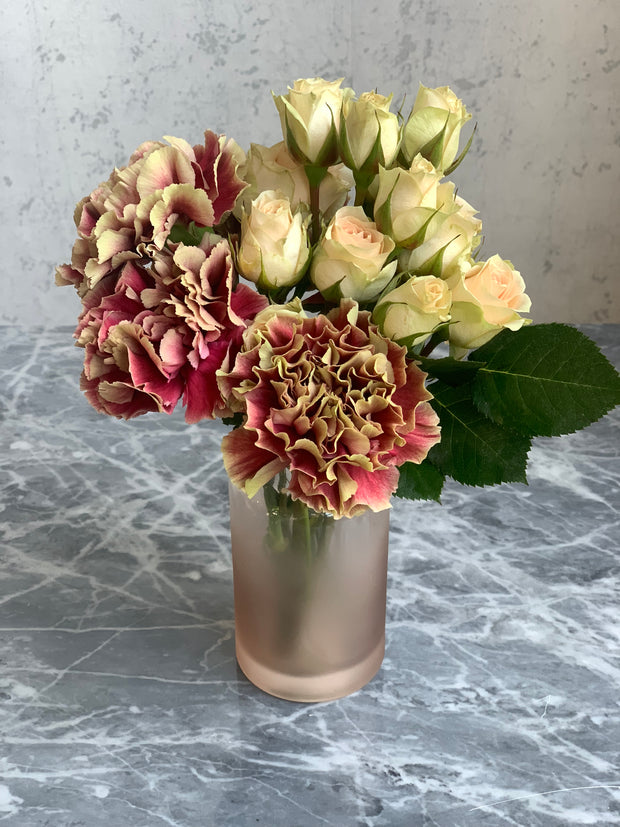 Pretty in Pink Glass Vase