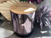 Metallic Rose and Wood Top Candle