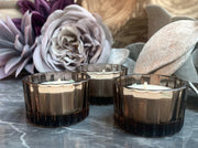 Fluted Smoked Glass Tea Lights